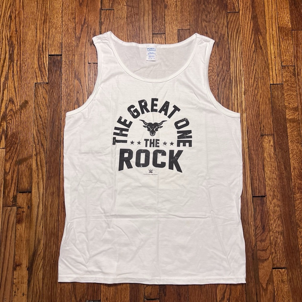 The Great One The Rock WWE 2019 Tank Top Men's Size Medium White Preowned